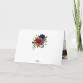 ブルゴーニュエレガントフローラ素朴水彩誕生日 カード (裏面)