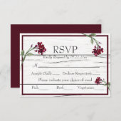 ブルゴーニュエレガントフローラ素朴水彩RSVP 出欠カード (正面/裏面)