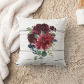 ブルゴーニュエレガントフローラ素朴水色かわいらし クッション (ブランケット)