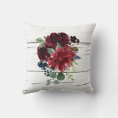 ブルゴーニュエレガントフローラ素朴水色かわいらし クッション (裏面)