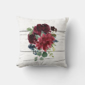 ブルゴーニュエレガントフローラ素朴水色かわいらし クッション (正面)