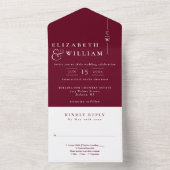 ブルゴーニュエレガントミニマル結婚リスト オールインワン招待状 (内側)