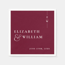 ブルゴーニュエレガントミニマル結婚リスト スタンダードカクテルナプキン