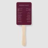 ブルゴーニュエレガントミニマル結婚式 プログラム ハンドファン (裏面)