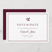 ブルゴーニュエレガントミニマ結婚リスト セーブザデート (正面/裏面)