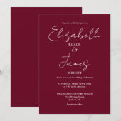 ブルゴーニュエレガントミニマ結婚リスト 招待状 (正面/裏面)