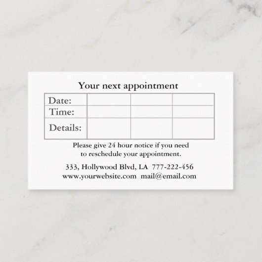 ブルゴーニュエレガントモザイク楕円金ゴールド爪、 ネイルポリッシュ 予約カード (裏面)