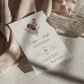 ブルゴーニュエレガントワイルドフラワーボホフローラ結婚ズ 招待状