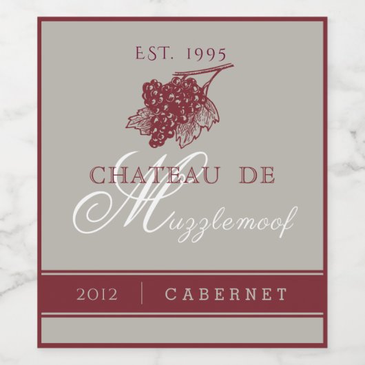 ブルゴーニュエレガントーとシルバー ワインラベル (シングルラベル)