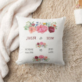 ブルゴーニュエレガントーとバラ色フローラ クッション (ブランケット)