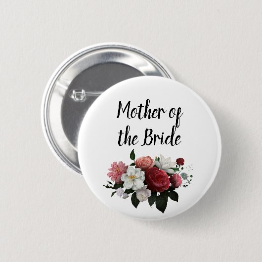 ブルゴーニュエレガントーとピンクの花嫁のお母さん 缶バッジ (正面&裏面)
