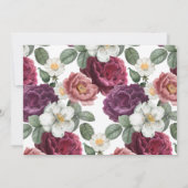 ブルゴーニュエレガントーとピンクフローラバラ ノートカード (裏面)