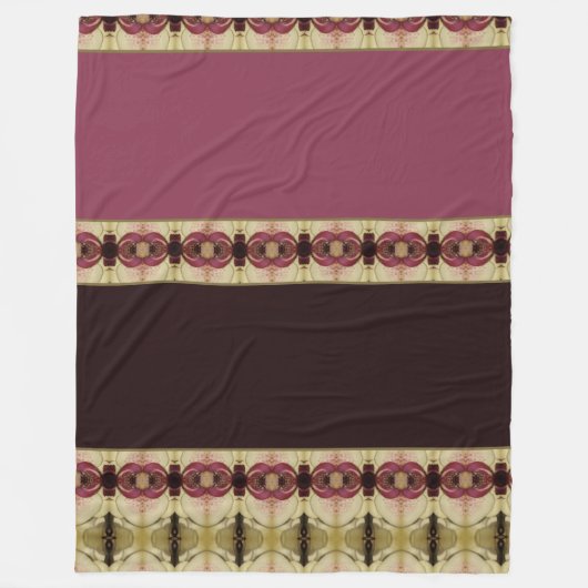 ブルゴーニュエレガントーとブラウン フリースブランケット (正面)