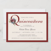 ブルゴーニュエレガントーとブルーフローラキンセアニェラパーティー 招待状 (正面)