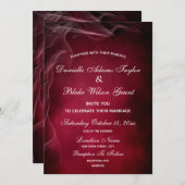 ブルゴーニュエレガントーとホワイトウィスピー結婚ズ 招待状 (正面/裏面)