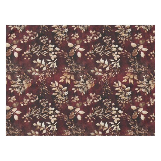 ブルゴーニュエレガントーとホワイトウォーターのカラーフローラ テーブルクロス (正面(横))