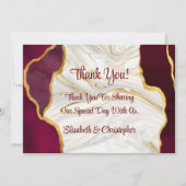 ブルゴーニュエレガントーと金ゴールドアガテサンキューカード 招待状 (正面)