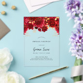 ブルゴーニュエレガントーと金ゴールドブライダルシャワーの招待 アクリル招待状 (インサイチュ (ウェディング))