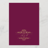 ブルゴーニュエレガントーのゴールデン結婚フレームのメニュー メニュー (裏面)