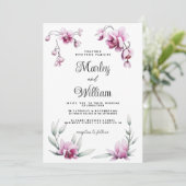 ブルゴーニュエレガントーのピンクのラン結婚ドフローラ 招待状 (スタンド正面)