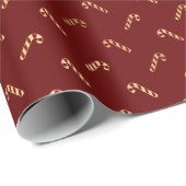 ブルゴーニュエレガントーのマルーンのワイン金ゴールドかわいいキャンディ甘しょ ラッピングペーパー (ロールコーナー)