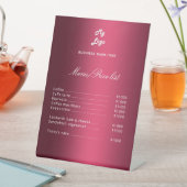 ブルゴーニュエレガントーのメニュー価格表 台座サイン (インサイチュ)