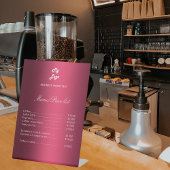 ブルゴーニュエレガントーのメニュー価格表 台座サイン