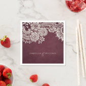 ブルゴーニュエレガントーのヴィンテージレース結婚ラスティック スタンダードカクテルナプキン (インサイチュ)