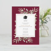 ブルゴーニュエレガントーの緑の写真卒業パーティーI 招待状 (スタンド正面)