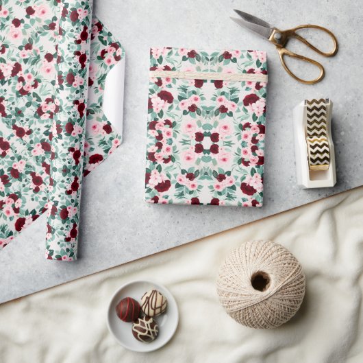 ブルゴーニュエレガントーの花 ラッピングペーパー (クラフト)