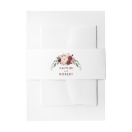 ブルゴーニュエレガントーの花 招待状ベリーバンド