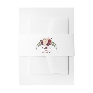 ブルゴーニュエレガントーの花 招待状ベリーバンド