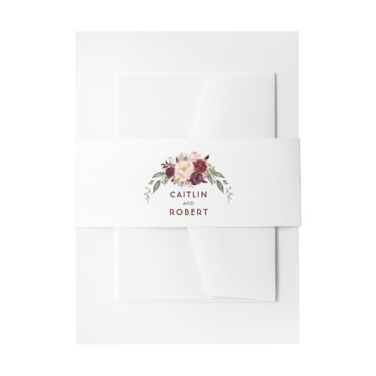 ブルゴーニュエレガントーの花 招待状ベリーバンド (正面例)