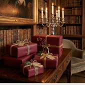 ブルゴーニュエレガントークラシックワインレッドギフトラップ ラッピングペーパー