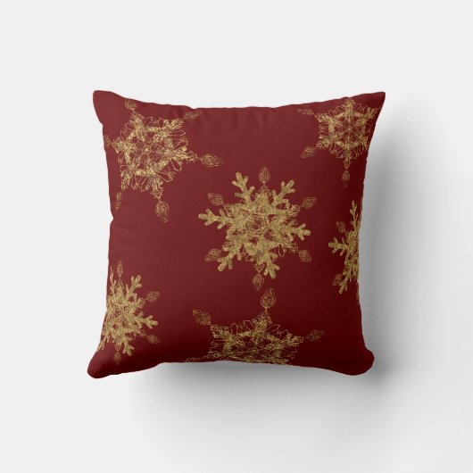 ブルゴーニュエレガントーゴールデンスノーフレーク クッション (裏面)