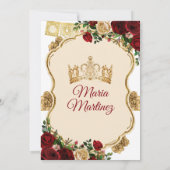 ブルゴーニュエレガントーバラプリンセス金ゴールドキンセアニラ 招待状 (裏面)