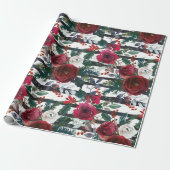 ブルゴーニュエレガントーバララージストライプクリスマス ラッピングペーパー (アンロールド)