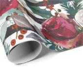 ブルゴーニュエレガントーバララージストライプクリスマス ラッピングペーパー (ロールコーナー)