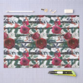 ブルゴーニュエレガントーバララージストライプクリスマス 薄葉紙 (クラフト)