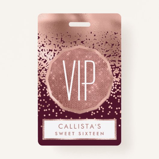 ブルゴーニュエレガントーバラ金ゴールド水玉模様勾配 バッジ (正面)