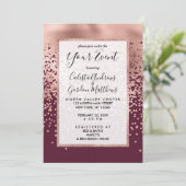 ブルゴーニュエレガントーバラ金ゴールド水玉模様勾配 招待状 (スタンド正面)