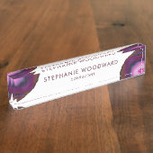 ブルゴーニュエレガントーピンクアゲイト デスクネームプレート (側面)