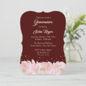 ブルゴーニュエレガントーピンク金ゴールド牡丹キンセアニェラ 招待状 (スタンド正面)