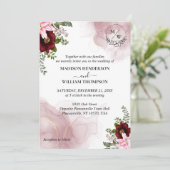 ブルゴーニュエレガントーフラワー結婚式招待状 招待状 (スタンド正面)