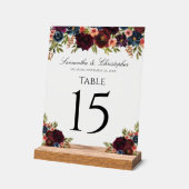 ブルゴーニュエレガントーフローラ結婚式レセプションテーブル アクリルサイン (傾斜)