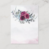 ブルゴーニュエレガントーブルーホワイトローズ結婚ズ エンクロージャーカード (裏面)