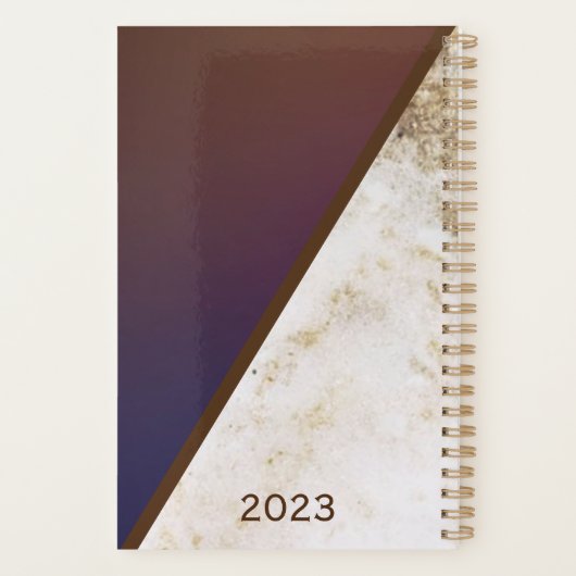 ブルゴーニュエレガントーマゼンタ金ゴールドキツネ大破2023 プランナー手帳 (裏面)