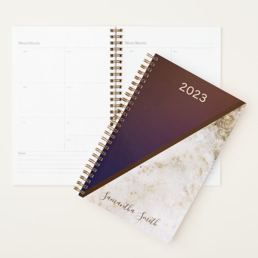 ブルゴーニュエレガントーマゼンタ金ゴールドキツネ大破2023 プランナー手帳 (ディスプレー)