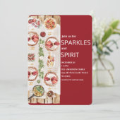 ブルゴーニュエレガントーレッドクリスマス 招待状 (スタンド正面)