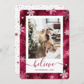 ブルゴーニュエレガントー写真スノーフレーク シーズンカード (正面/裏面)